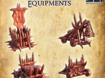 Orc Siege Equipments Tabletop Terrain 28 mm 3D print model