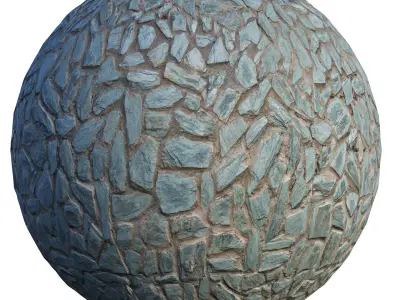 Green slate wall 3D model