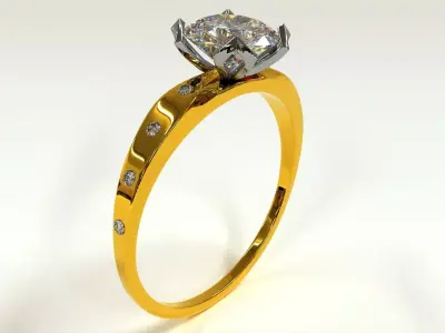 Diamond Ring 3D model 7