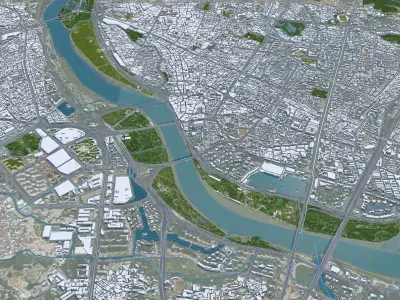 Quanzhou Fujian China 40km AI Low-poly 3D model