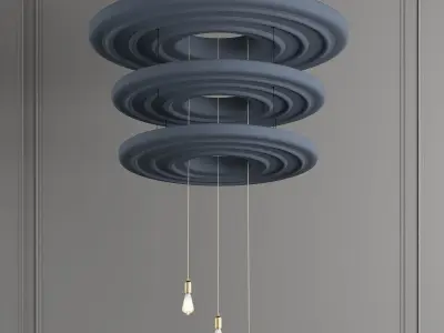 BUZZIDONUT pendant light with three circles hanging from it 3D model