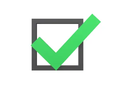 Checkbox with Tick Symbol v1 004 Low-poly 3D model