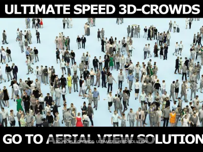 3D CROWDS ULTIMATE SPEED PEOPLE AND 20X HDRI SKY Texture