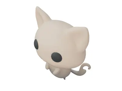 Double Tail Cat Ghost Character v1 003 Low-poly 3D model