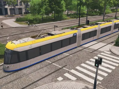 Leipzig XL Tram Low-poly 3D model