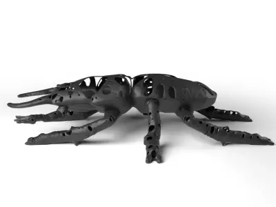 Stagbeetle Dust Voronoi Low-poly 3D model