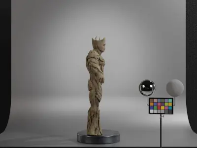 Swole Groot Low-poly 3D model