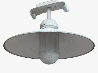 Chandelier metal ceiling light with glass bulb 3D model