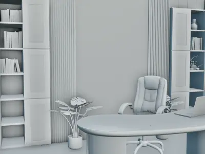 Work Room 3 Low-poly 3D model