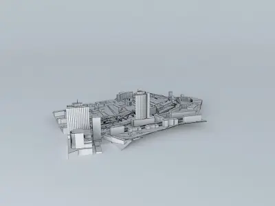Surrounding Around Mechnikova Street in Kyiv 3D model