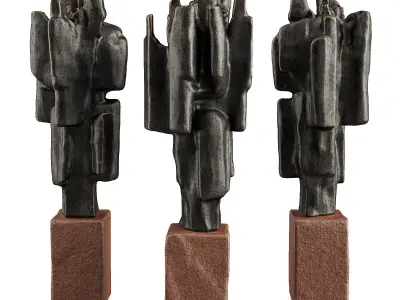 Brutal art metal Low-poly 3D model