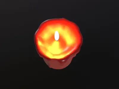 Candles 3D Model two Low-poly 3D model
