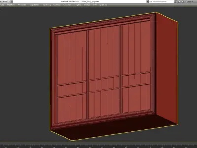 Wardrobe 3d model sliding door Low-poly 3D model