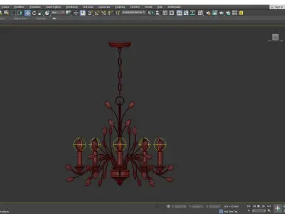 Branches Pendant Lighting Fixture Rustic Low-poly 3D model