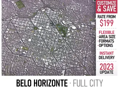 Belo Horizonte - 3D City Model Low-poly 3D model