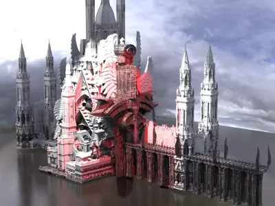 Dracula swords Oath Bridge Castle set 3D 3D model