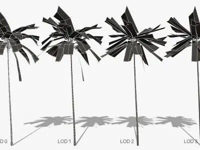 Coconut Palm Tree 5287 Low-poly 3D model