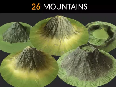 Mountains Collection group of Low-poly 3D model