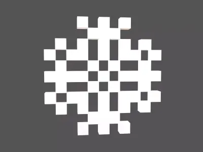 Pixel Snowflake v2 001 Low-poly 3D model