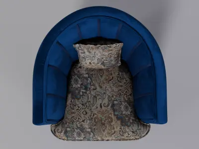 Velvet sofa chair 3D model