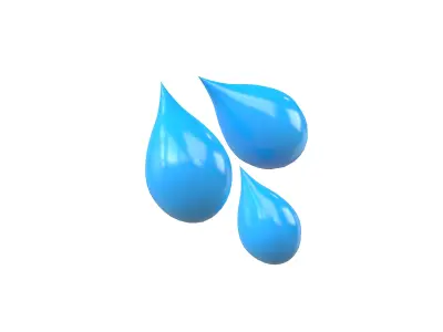Sweat Droplets Emoji v1 002 Low-poly 3D model