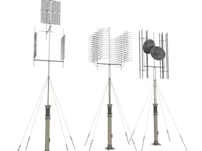 Army   Antenna  Pack   3 Types Low-poly 3D model