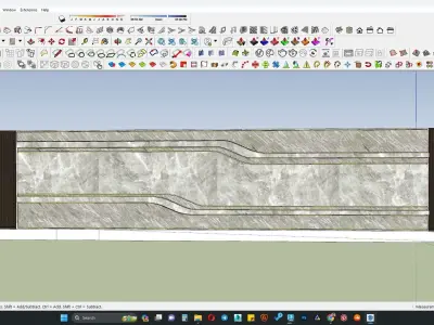 Modern boundary wall 3d model 3D model