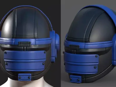Helmet scifi fantasy futuristic military Scifi  Low-poly 3D model get
