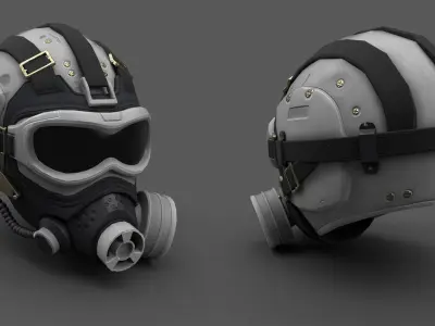 Scifi helmet ver 10 Low-poly 3D model