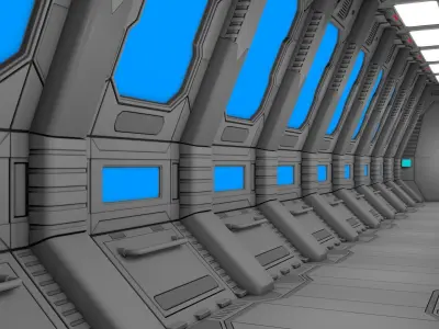 Sci Fi Corridor 3D model 98