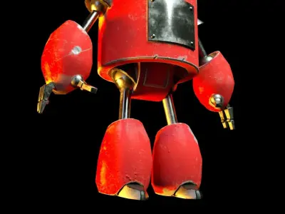 Cartoon Character Robot Low-poly 3D model