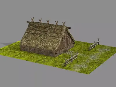 Medieval Viking House 02 Game Ready Low-poly 3D Model Low-poly 3D model