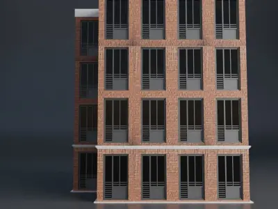 URBAN CITY BUILDING 1 Low-poly 3D model
