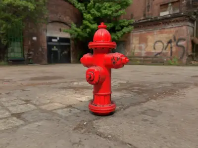 Fireplug for artworks and games Low-poly 3D model