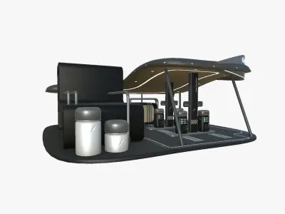 SciFi Gas Station A07 Black - Sci Fi Exterior Design Low-poly 3D model
