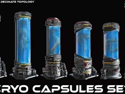 Cryo capsules set 3D model