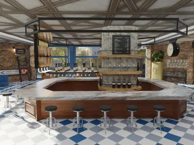Dinning and wine bar 3D model