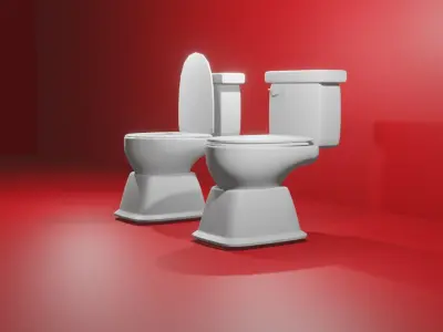 Toilet two toilets 3D model