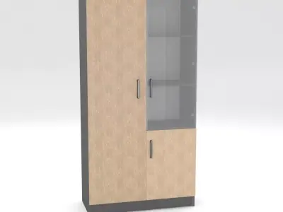 cupboard office cabinet with glass door Free 3D model
