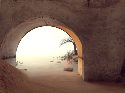 Railway Tunnel Entrance Low-poly 3D model