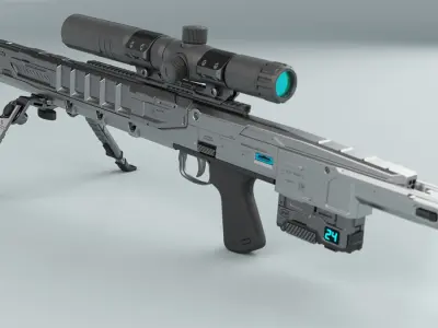 sniper rifle - sci fi 3D model