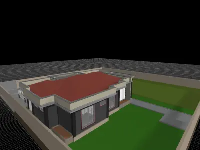 Small 3 bedroom Modern Bungalow 3D model