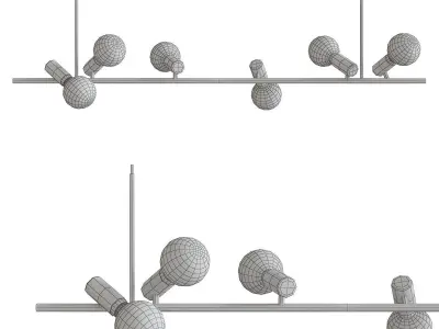 Hanging Doves Suspension Chandelier low poly 3d model Low-poly 3D model