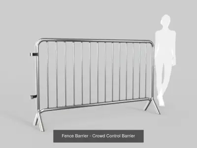 Crowd Control Barriers 3D Model Pack