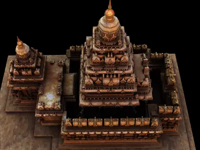 mamallapuram shore temple 3D model