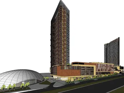 Modern minimalist high-rise 3D model