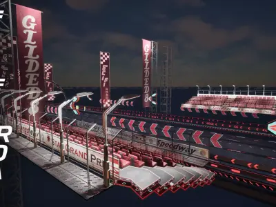 Sci Fi Road Ver 02 Low-poly 3D model