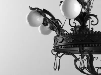 Chandelier Effe Bi Ferro Battuto Artistico  Lighting L-616 3D model
