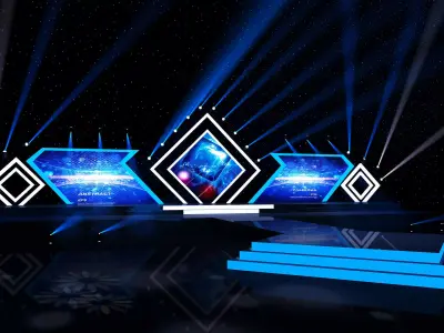 Concert company conference stage design 3D model purchase