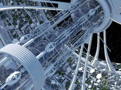 Futuristic Space Colony B 3D model